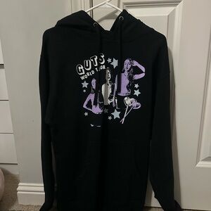 Black Hoodie with Purple Graphic